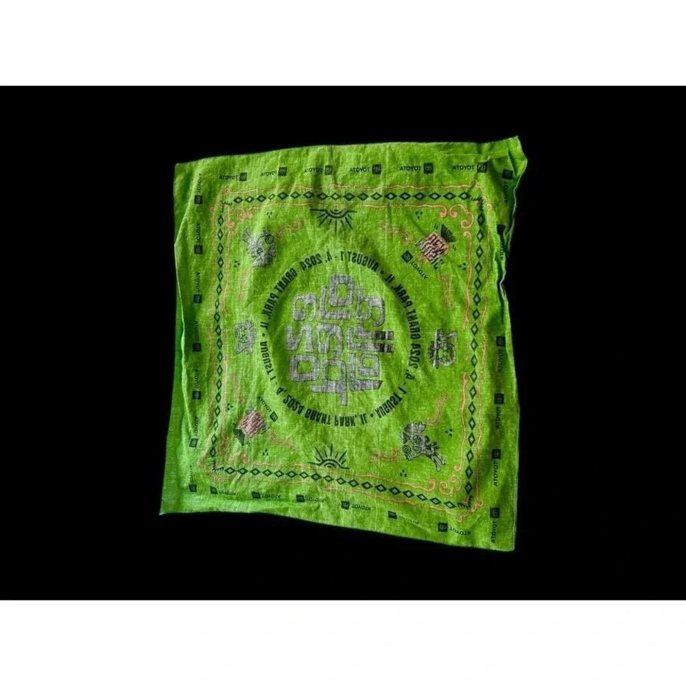 2024‎ Lollapalooza Festival Bandana Handkerchief Face Covering Green